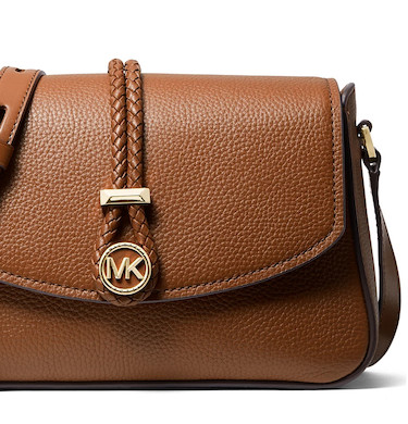 michael michael kors lea medium leather flap messenger bag